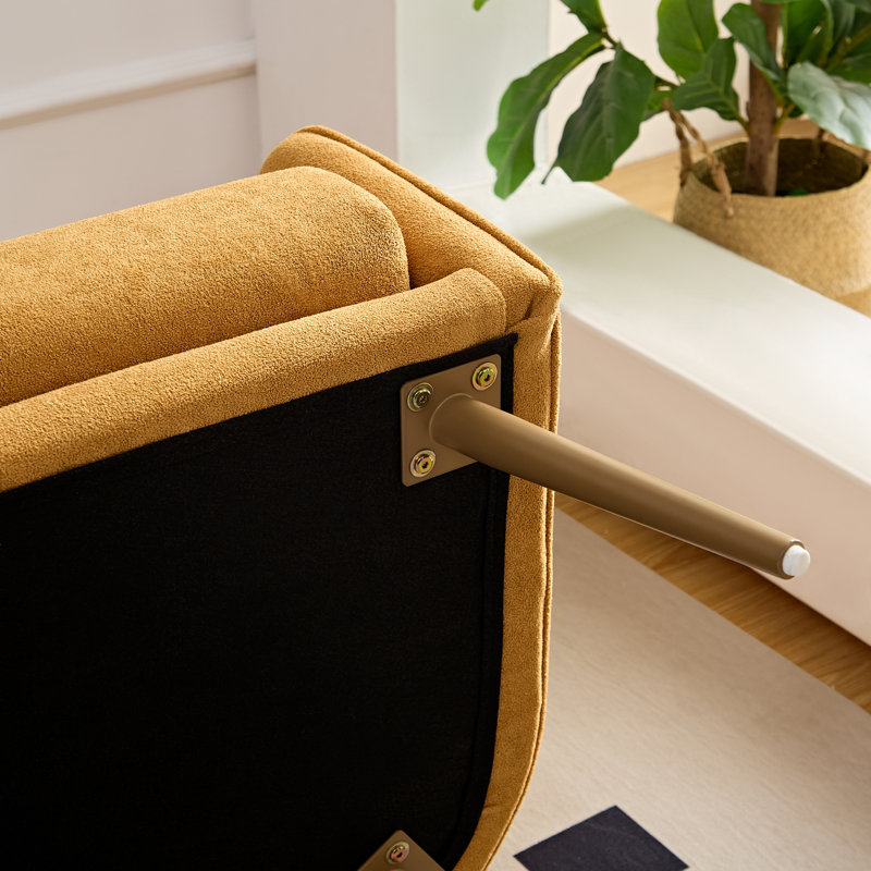 Banc rembourré en tissu pour chambre Dequarius, Yellow