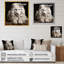 «Ivory King portrait Elegance - Lion», art mural encadré-374138043-374138041