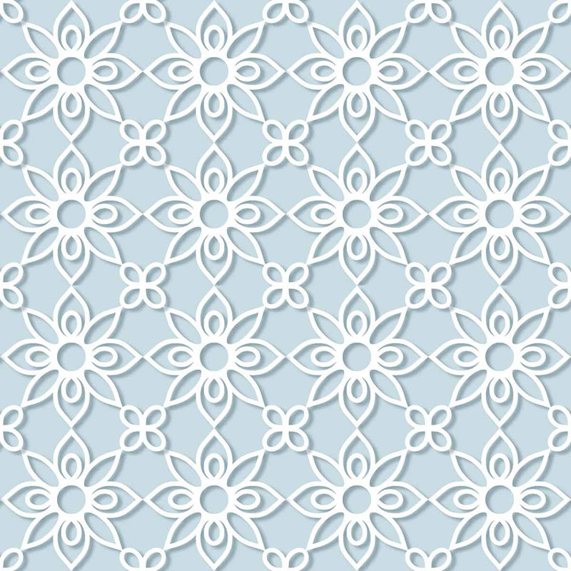 Blue Flower Peel And Stick Removable Wallpaper 9889, 126" L x 24" W