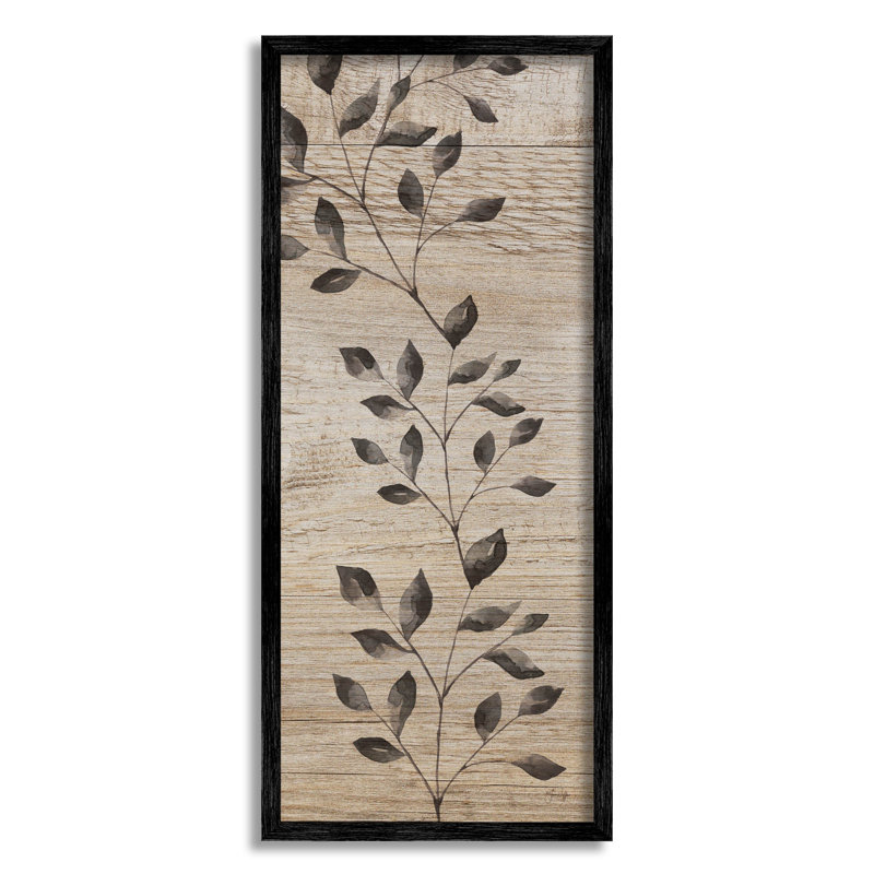 Motif botanique rustique boho, estampe numérique par Yass Naffas Designs, Giclée encadrée noir minuit