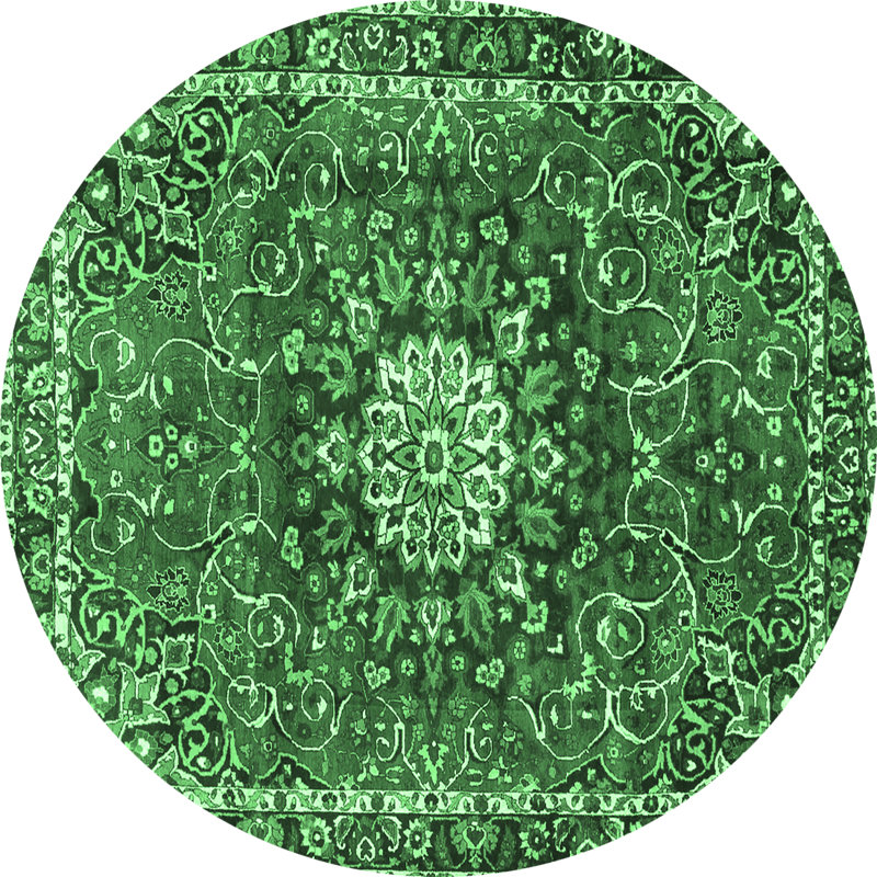 Washable Oriental Indoor Rug, Round 6'