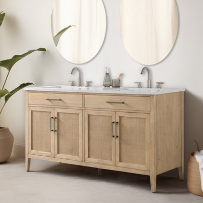 Sebastiano 60'' Double Bathroom Vanity with Engineered Stone Top