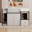 Lit mezzanine double avec maisonnette et rangement-1945068597