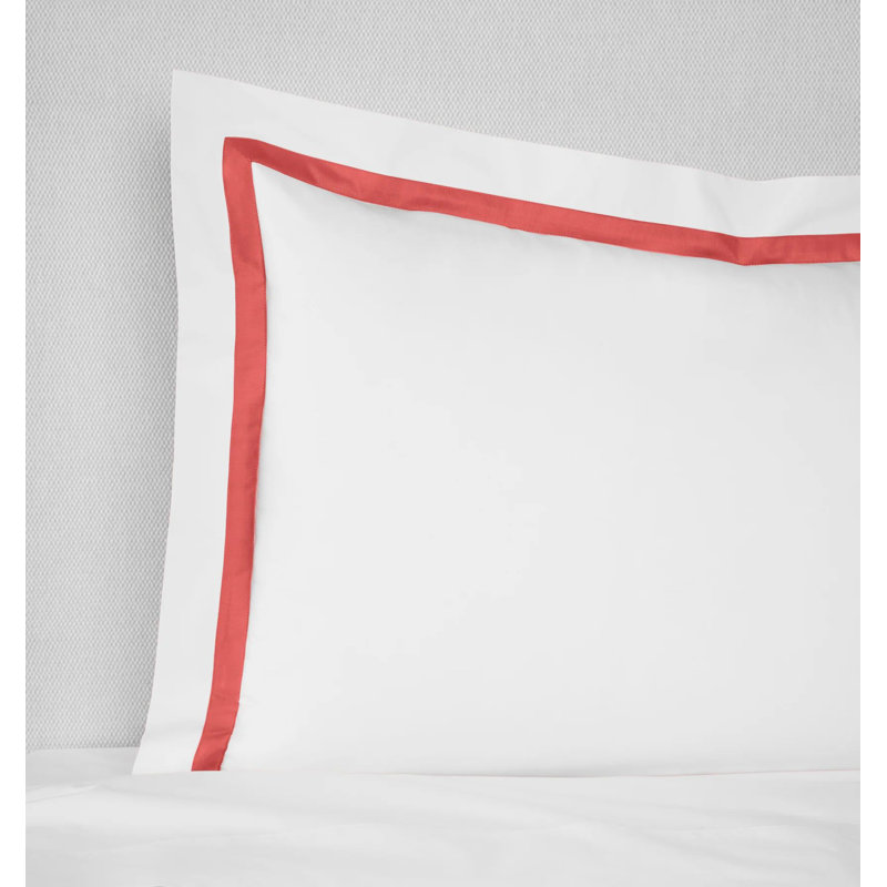 Estate Cotton Pillow Sham, King, White/Persimmon