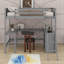 Lit mezzanine simple avec tablettes et bureau-2112855316
