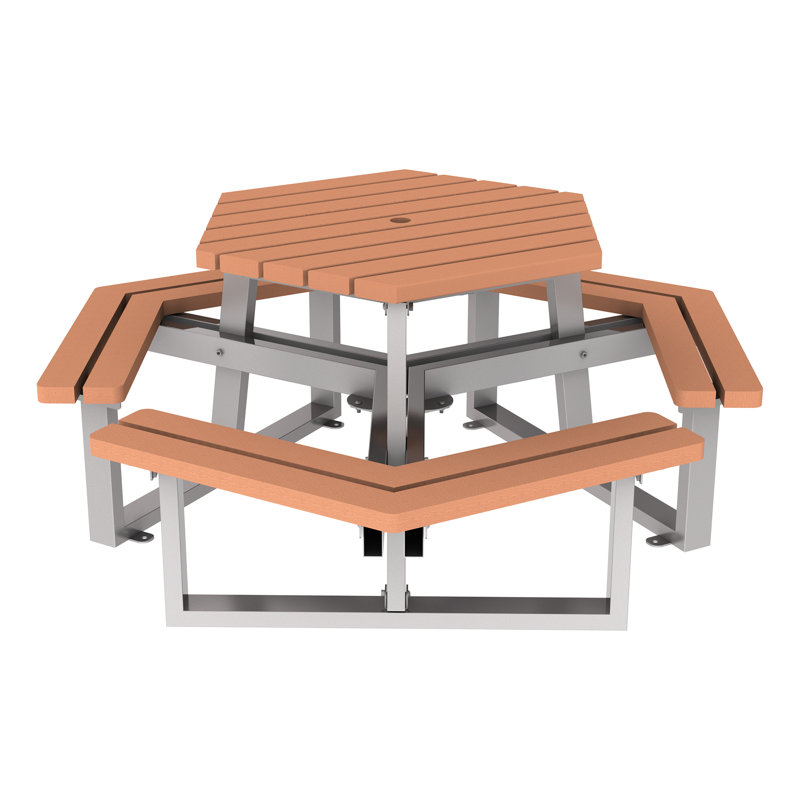 Open Air Series Hexagon Plastic Picnic Table