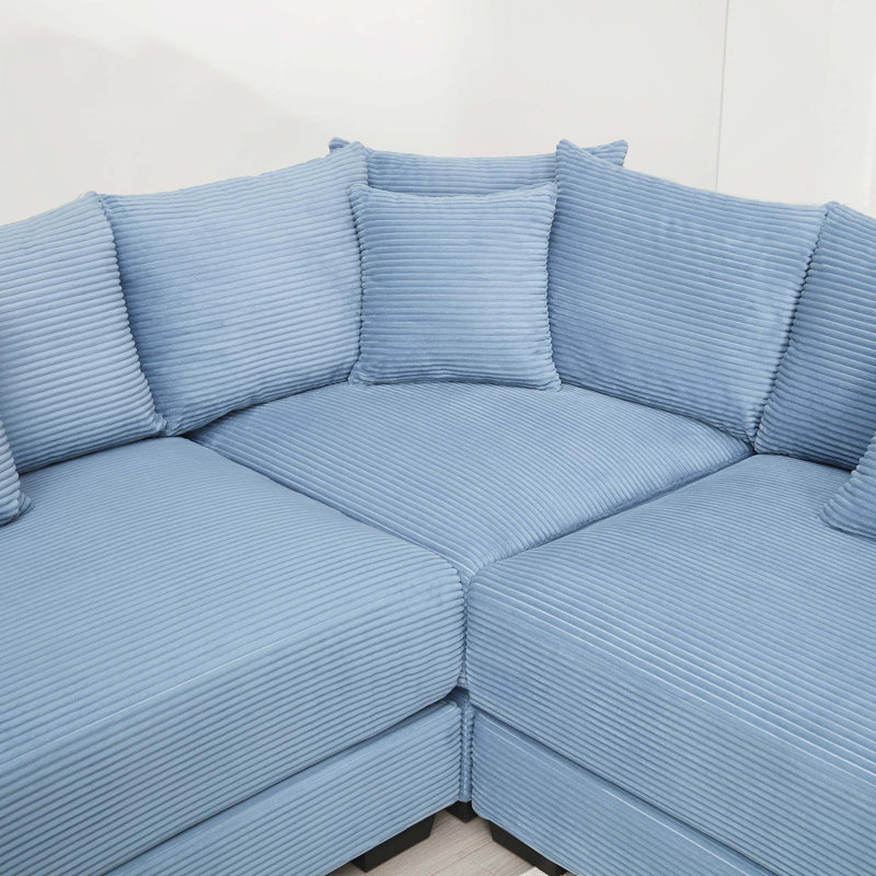 Canapé modulaire en L surdimensionné convertible en L surdimensionné à 3 places avec accoudoirs très larges pour le salon