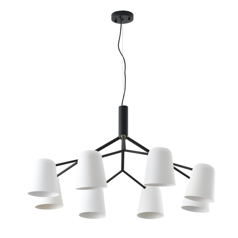 Lustre noir moderne à 8 lumières Loachapoka