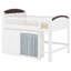 Élégant lit mezzanine avec grand meuble de rangement, garde-robe et DEL-1502703007
