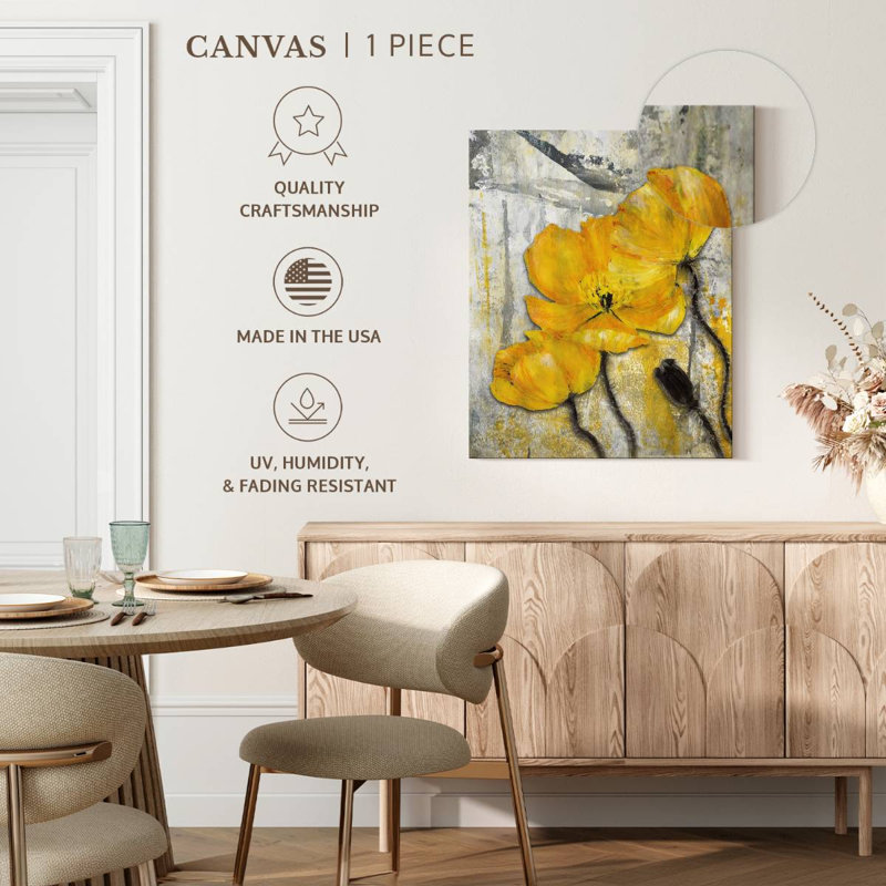 California Poppies - impression sur toile tendue, H 15 po x l 12 po x P 1,25 po