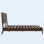 Structure de lit plateforme en bois de bambou massif de style Mid-Century avec lattes de bois et support en métal, chocolat-369696792-369696793