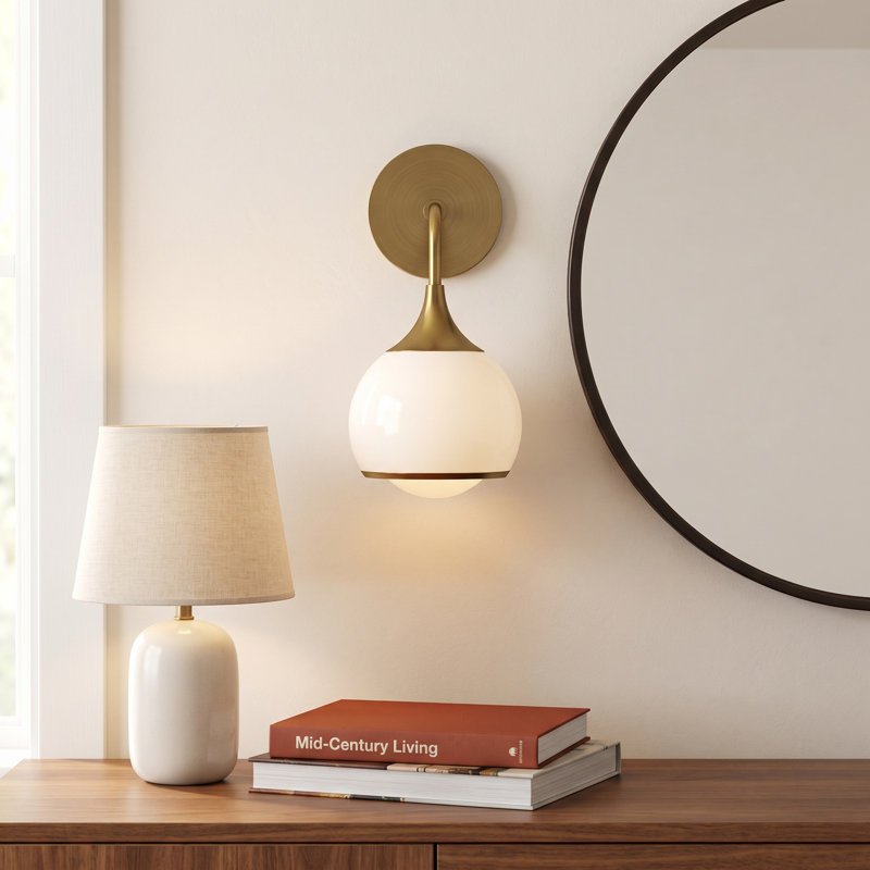 Kegan 1 - Light Dimmable Armed Sconce, Aged Brass