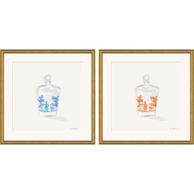 Pastoral Glass Blue & Orange Print by Dana Gibson