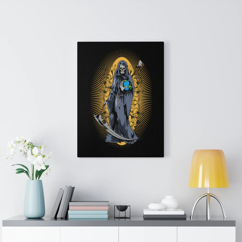 «Grim Reaper Santa Muerte», reproduction d'art sur toile tendue prête à accrocher_112313, H 16 po x l 12 po x P 1,25 po
