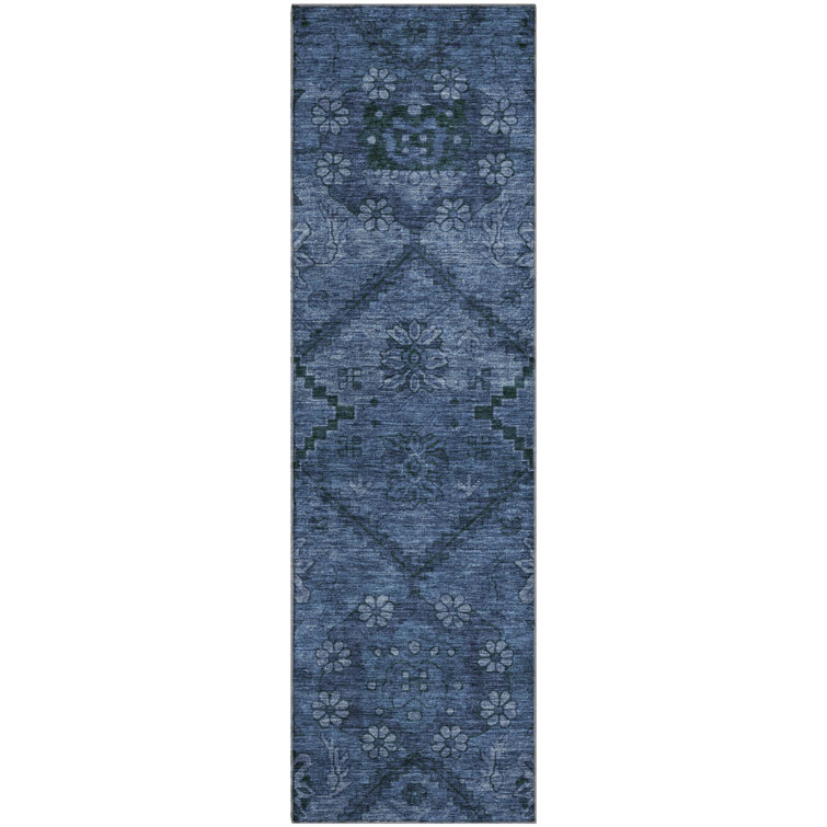 Premium Machine Washable Prisco Navy Rug