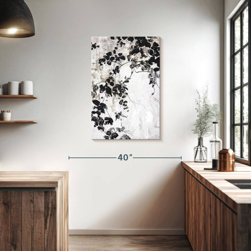 Harnek feuilles noires, H 36 po x l 24 po