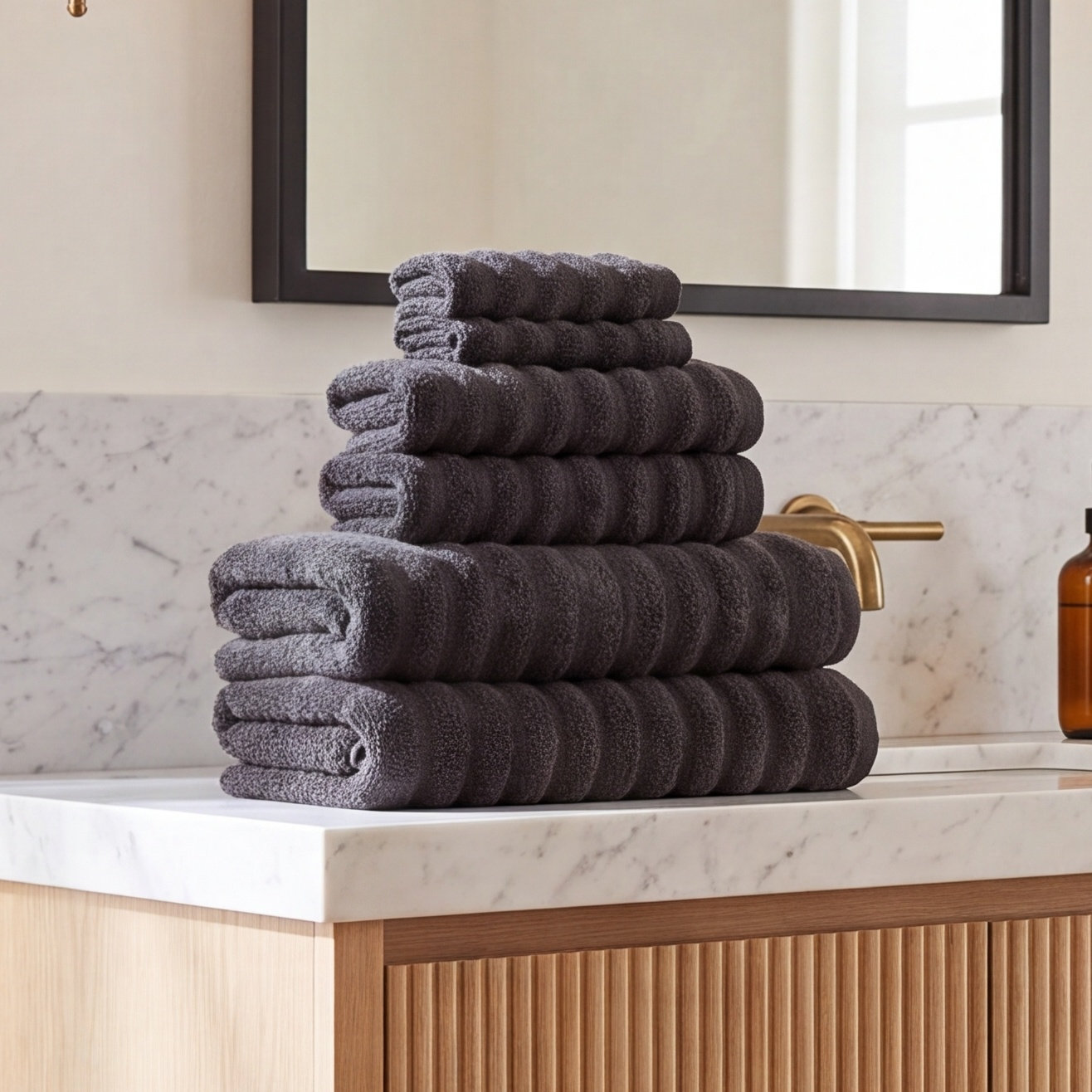 Camren 6-Piece Towel Set, Black
