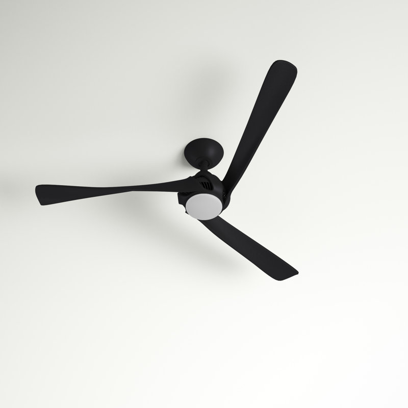 Ventilateur de plafond à hélice à DEL à 3 pales de 52 po avec ensemble d'éclairage inclus Cairo, Noir mat