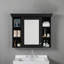 Armoire de rangement murale 35 po x 28 po avec porte miroir et armoire à pharmacie avec 6 tablettes ouvertes