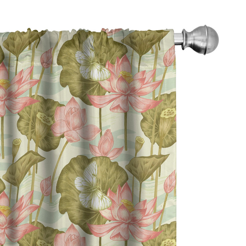 Asian Semi-Sheer Rod Pocket Sliding Panel, 28" x 84"