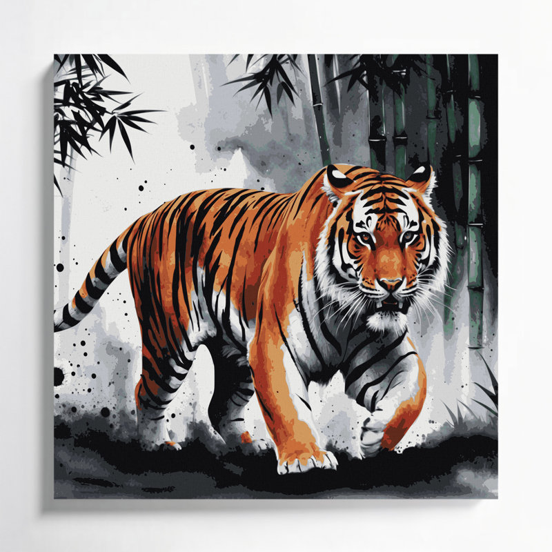 «Big Cats Indochinese Tiger», art mural sur toile, 12" H x 12" W