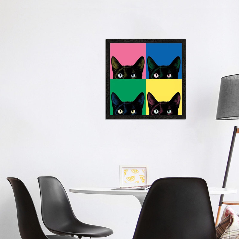 Curiosity Pop by Jon Bertelli - Painting on Canvas, Black Floater Framed, 66.04 cm H x 66.04 cm W
