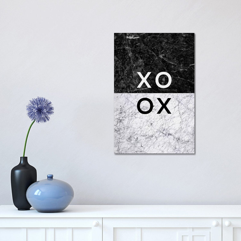 XO B&W - Wrapped Canvas Print, 45.72cm H x 30.48cm W x 1.91cm D
