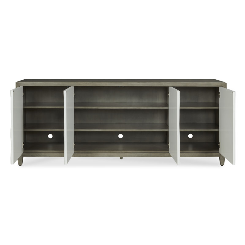Russo 84'' W Solid Wood Sideboard, Greige/White/Gray