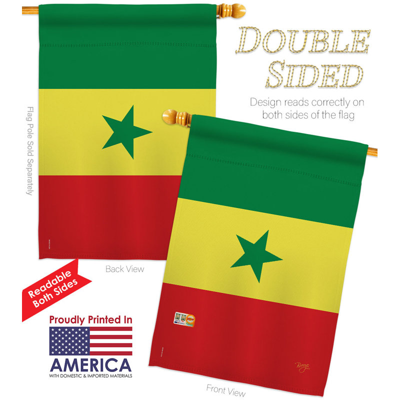 Drapeau de maison en polyester 2 côtés 3 pi 3 po x 2 pi 3 pi