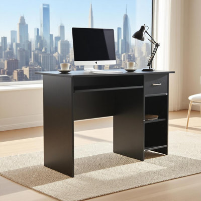 Computer Desk With File And Storage Drawers, Writing Desk With Keyboard Tray