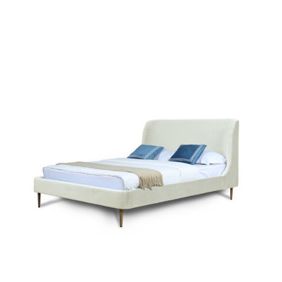 Heather Velvet Upholstered Platform Bed by Manhattan Comfort