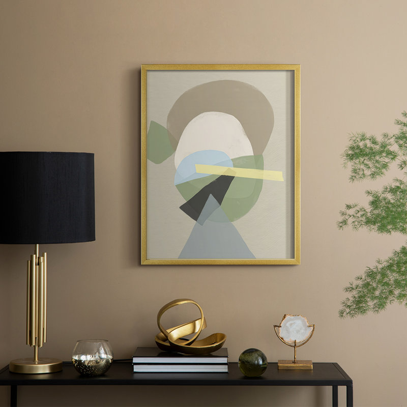 «Mod Shape Stack II», reproduction encadrée - bois massif, H 11 po x l 9 po, Cadre doré