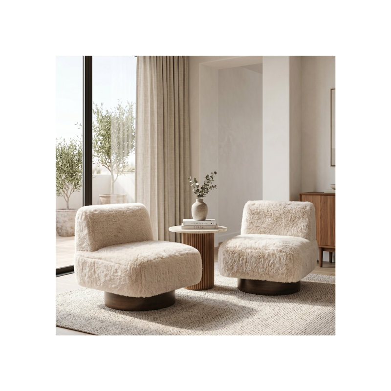 Arboles Diella 30'' Wide Swivel Slipper Chair