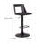 Edmonston Mid-century Swivel Adjustable Height Bar Stool in Faux Leather, Black Wood, and Iron-2082554132