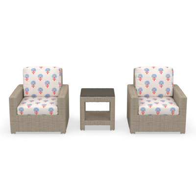 Outdoor Patio Lounge Chair With End Table Set And Sunbrella Cushions by Birch Lane