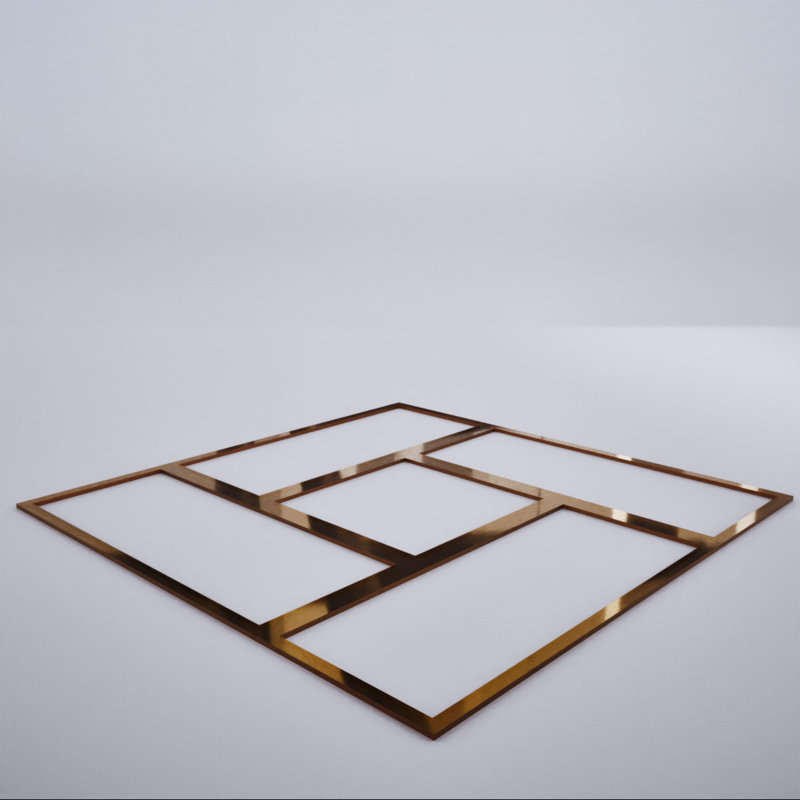 Miroir bronze Sheffield, Bronze, 15.38" H x 15.375" W x 0.125" D