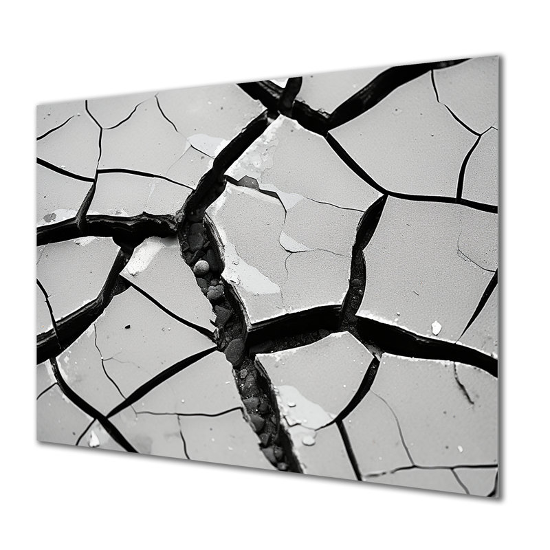Fissures apaisantes - Collages abstraits, art mural en métal MT131688, H 24 po x l 32 po x P 1 po