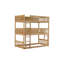 Lit superposé simple en bois d'hévéa simple, avec échelles, lit superposé détachable, double au-dessus d'un lit simple au-dessus d'un lit simple, naturel-2205612