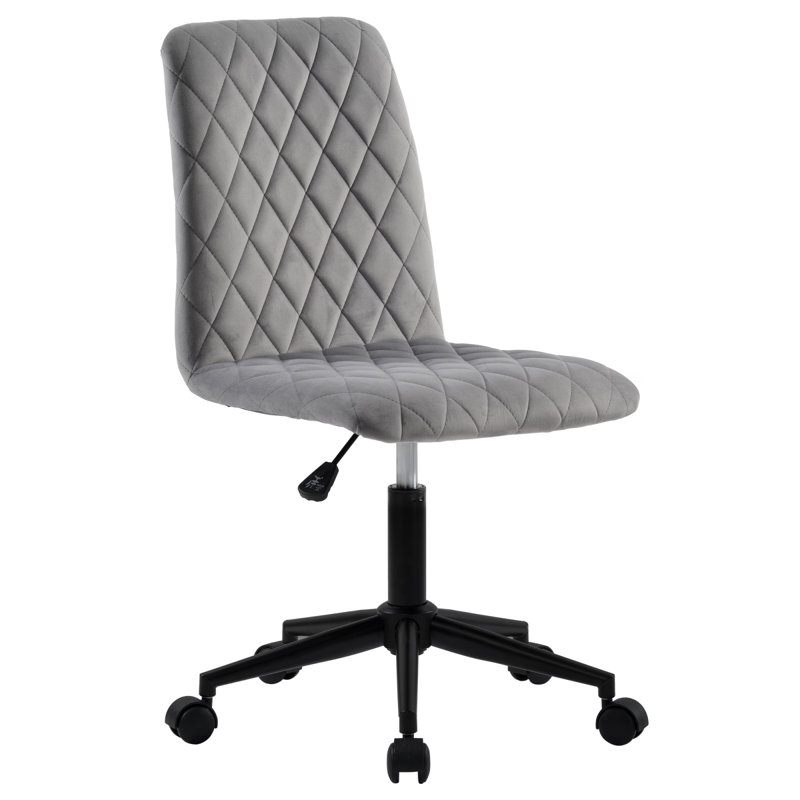 Throckmorton Velvet Office Chair, Grey