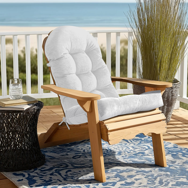 Coussin de chaise berçante intérieur / extérieur avec dossier élastique et sangles de fixation