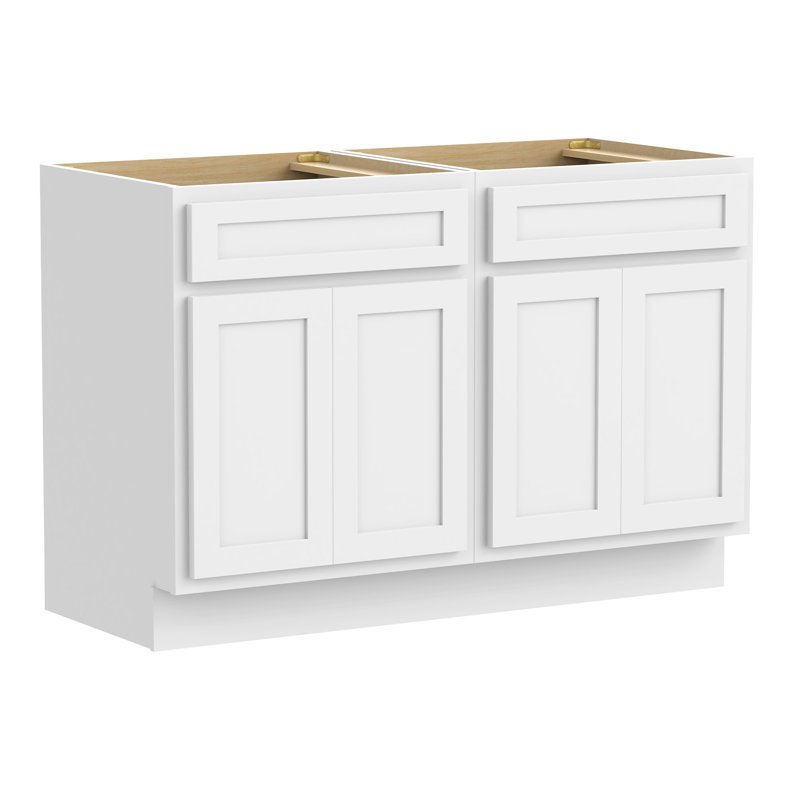Base de meuble-lavabo double 48 po seulement, Blanc