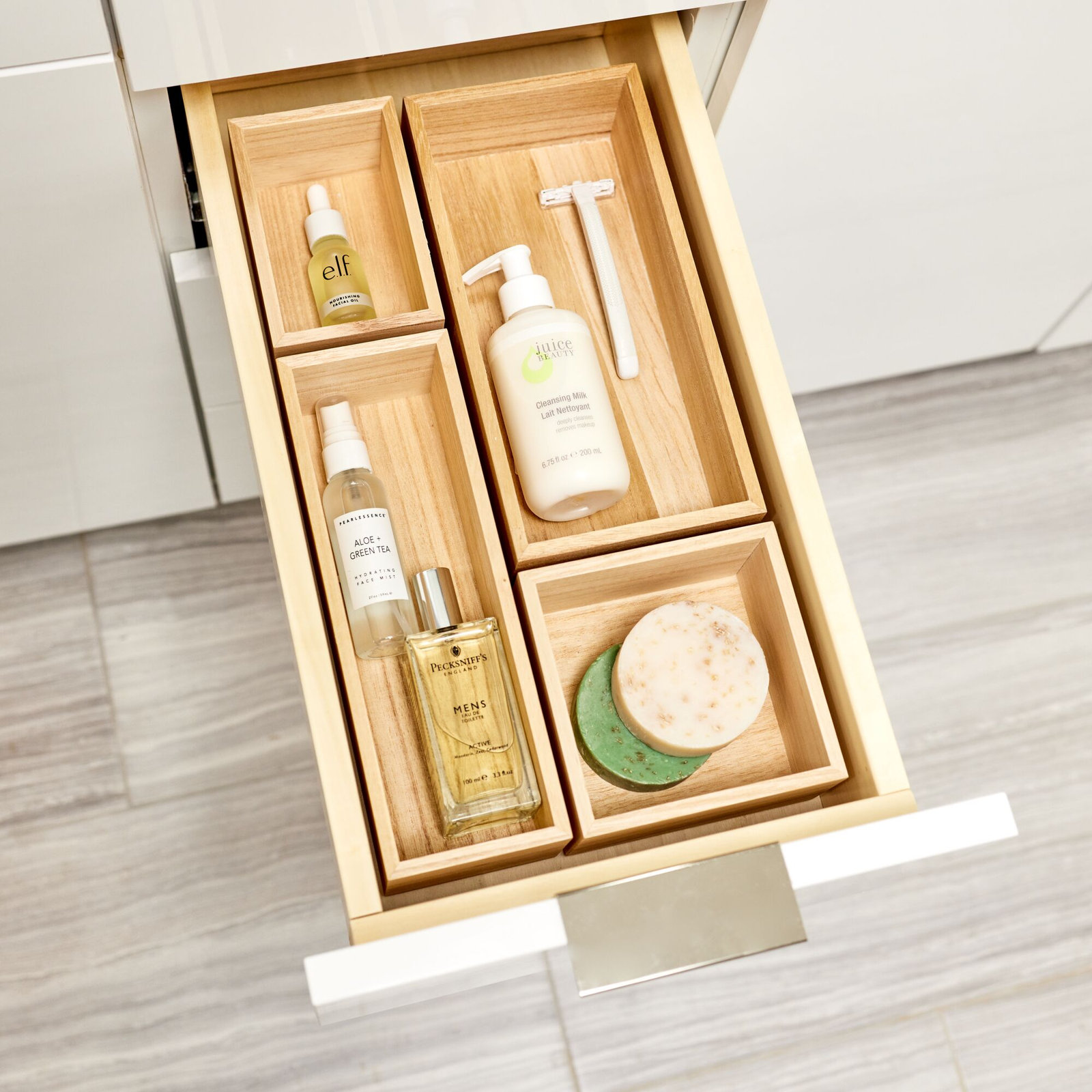 Renewable Wood Drawer Organizer Bin