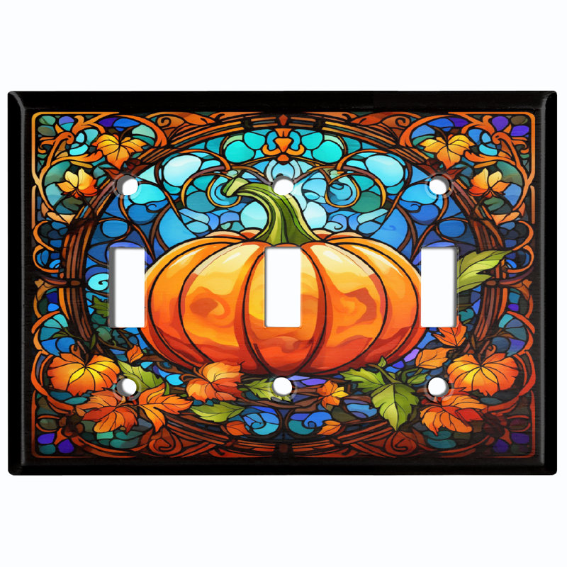 Figurine murale d'Halloween festive 3 lumières citrouille