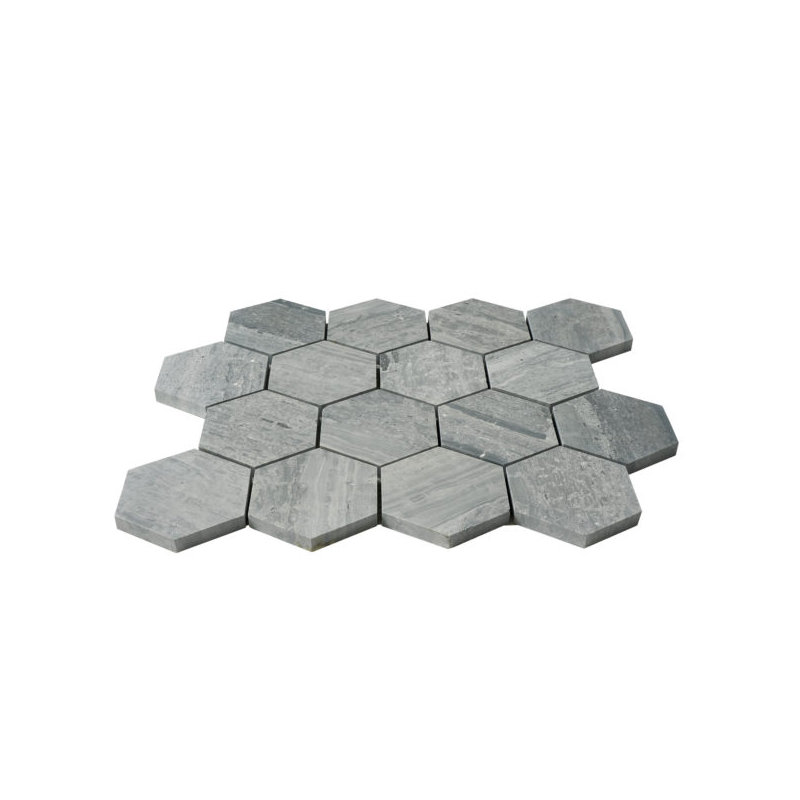 Bois flottant hexagonal bleu 3 po