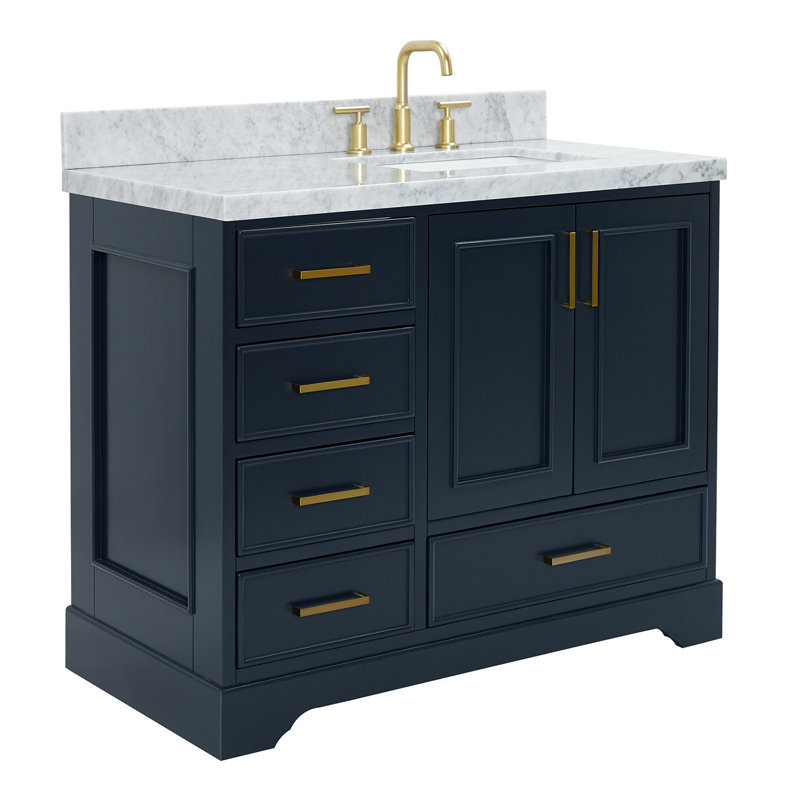Ensemble de meuble-lavabo simple 43 po Abshire, Bleu minuit