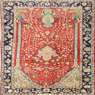 Tapis rouge à motif sud-ouest
