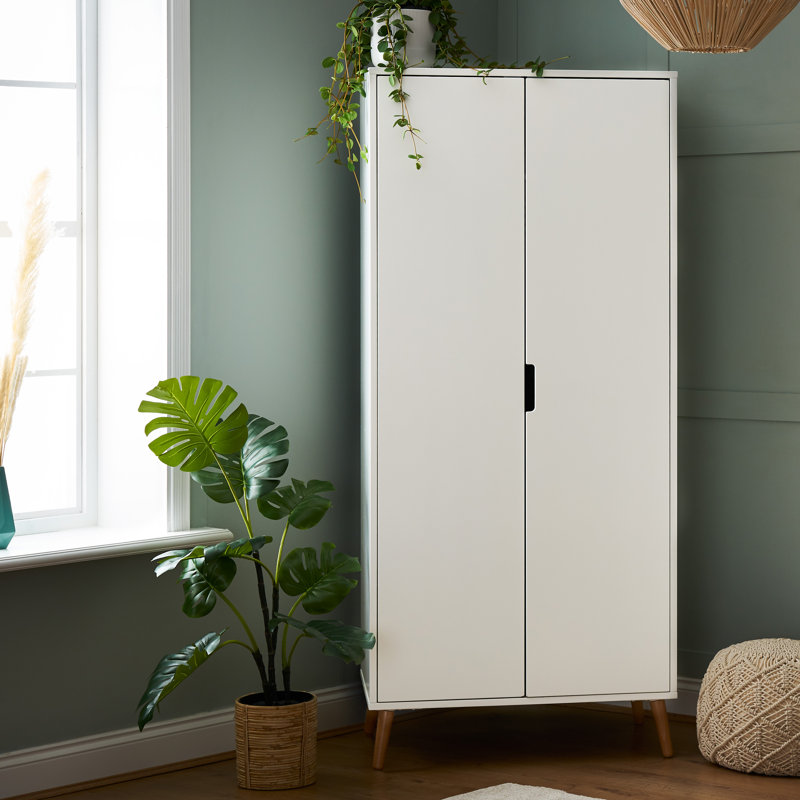 Maya Double Wardrobe - White with Natural, White/Natural