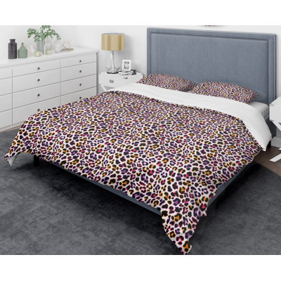 Glam Polyester Twill Animal Print Duvet Cover