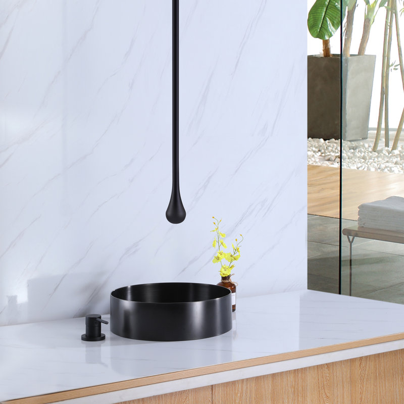 Ceiling Mounted Single-handle Bathroom Faucet, Matte Black