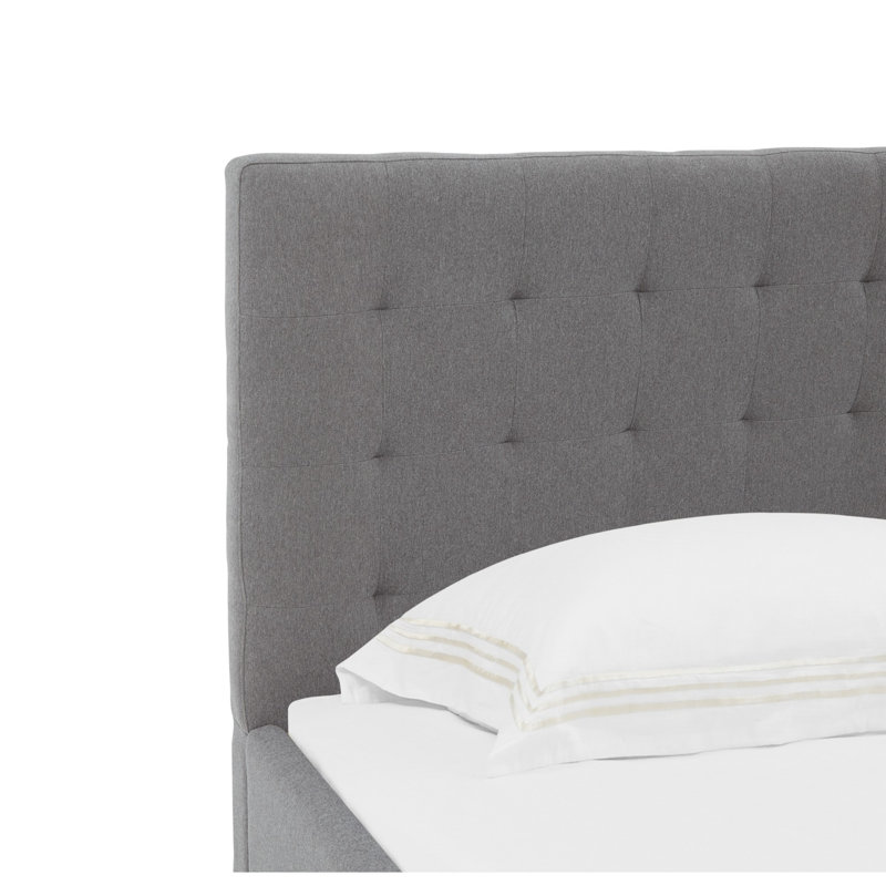 Avri Upholstered Platform Bed, Queen, Light Gray